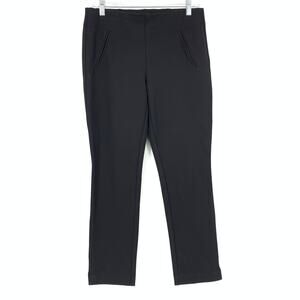 Chicos Slim Leg Ponte Pants Womens Size 00 US 2 Black Pull On Elastic Waist
